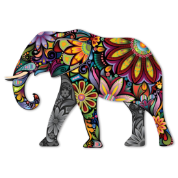 Colored Drawing Elephant Printable Vinyl Heat Transfer